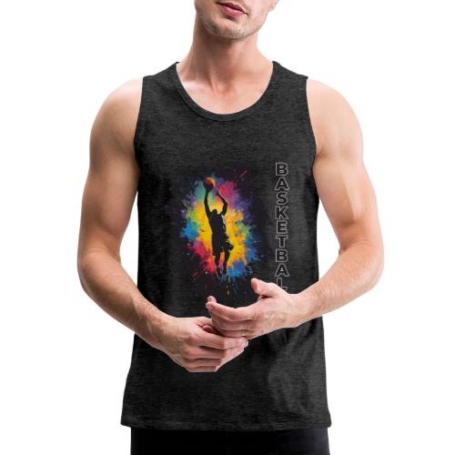 High Energy Basketball Paint Splatter Art - Men's Premium Tank