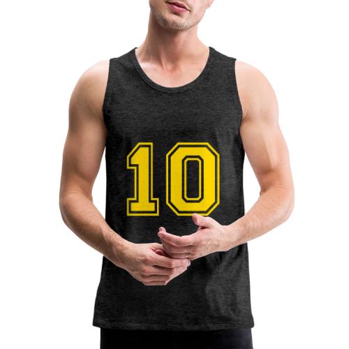 Number 10 in a classic athletic collegiate font - Men's Premium Tank