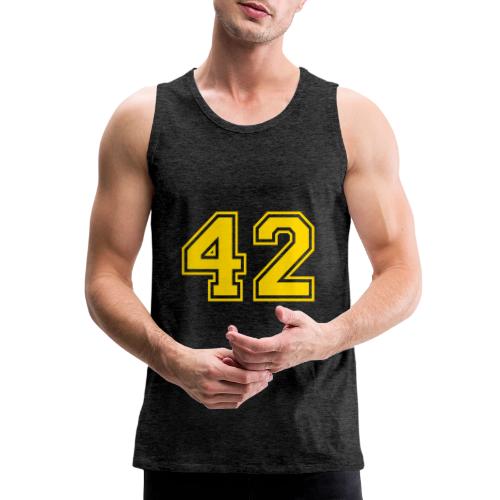 Number 42 in a classic athletic collegiate font - Men's Premium Tank