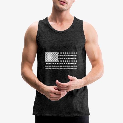 Bicycle Chain American Flag - Men's Premium Tank
