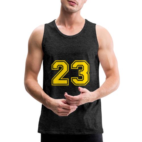 Number 23 in a classic athletic collegiate font - Men's Premium Tank