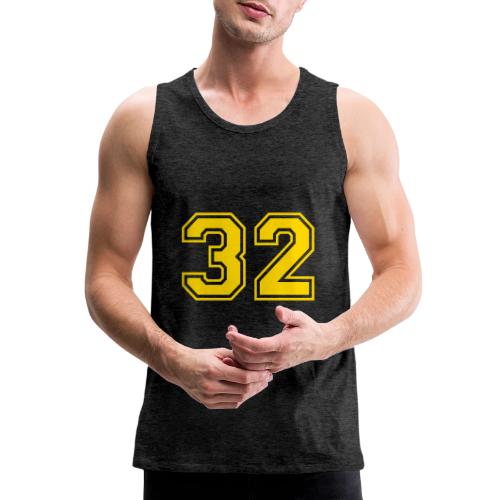 Number 32 in a classic athletic collegiate font - Men's Premium Tank