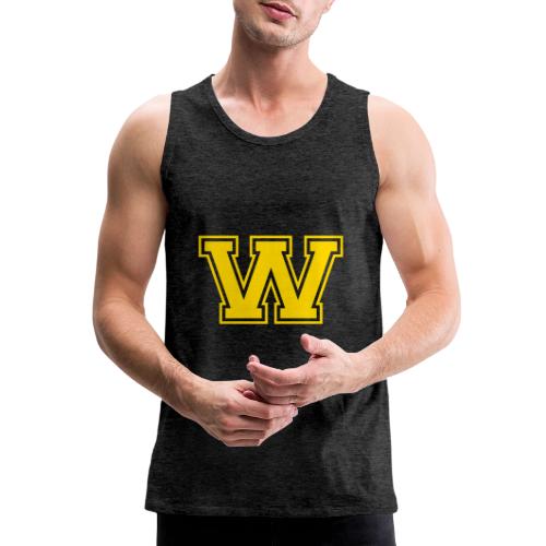 Letter W – Capital Athletic Alphabet Monogram - Men's Premium Tank
