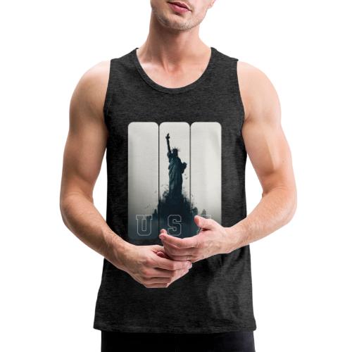 USA: Liberty Rising Over Manhattan - Men's Premium Tank
