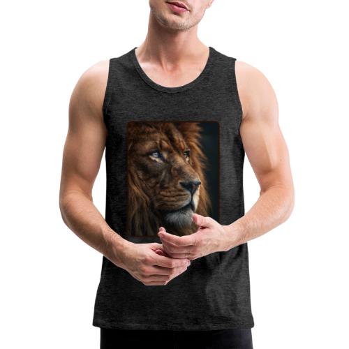 Lion Portrait Majestic Wildlife Design - Men's Premium Tank