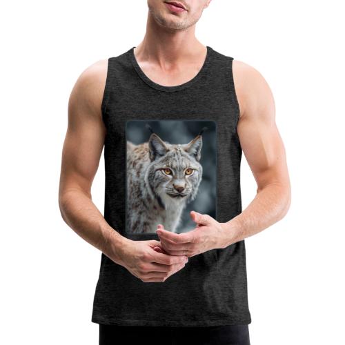 Lynx Portrait Piercing Eyes Design - Men's Premium Tank