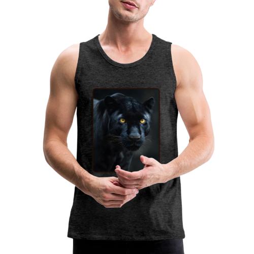 Black Panther Glowing Eyes Design - Men's Premium Tank