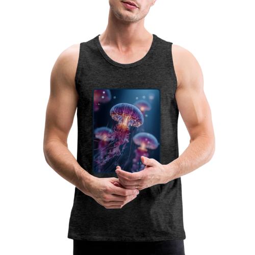 Glowing Jellyfish Deep Sea Design - Men's Premium Tank
