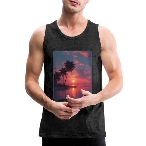 Tropical Sunset Ocean Reflection Design - Men's Premium Tank