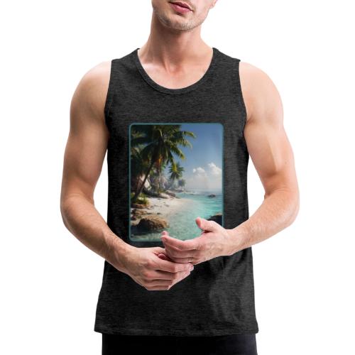 Tropical Beach Paradise Palm Design - Men's Premium Tank