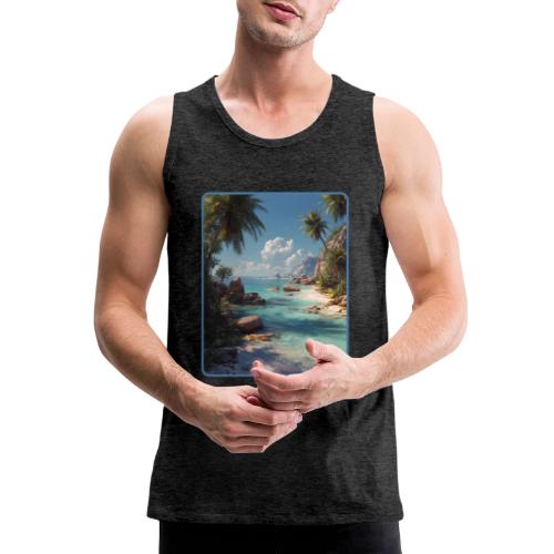 Tropical Island Paradise Ocean Design - Men's Premium Tank