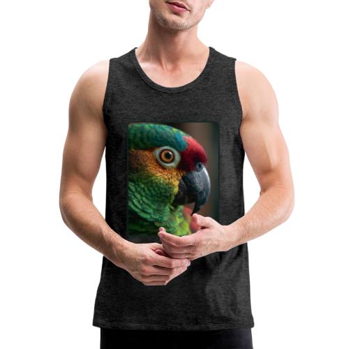 Colorful Parrot Close-Up Design - Men's Premium Tank