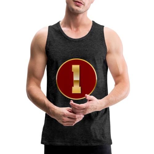 Number 1 in Gold Varsity Font - Men's Premium Tank