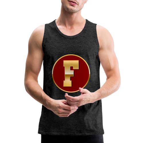 Letter F – Capital Varsity Alphabet Monogram - Men's Premium Tank