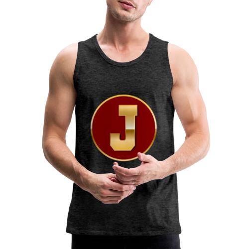 Letter J – Capital Varsity Alphabet Monogram - Men's Premium Tank