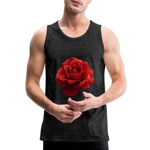 Rose: Crimson Dew Bloom - Men's Premium Tank