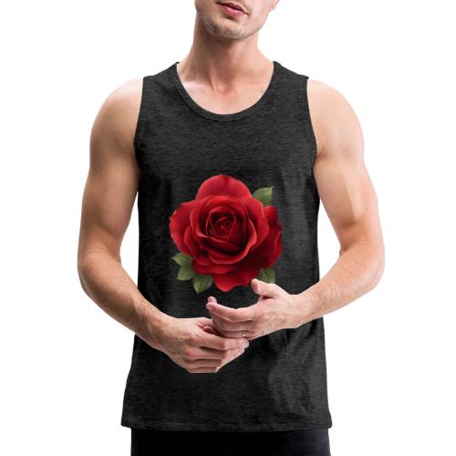 Rose: Crimson Bloom Elegance - Men's Premium Tank