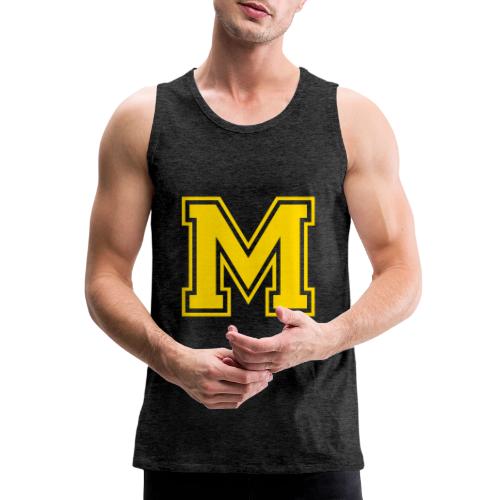 Letter M – Capital Athletic Alphabet Monogram - Men's Premium Tank
