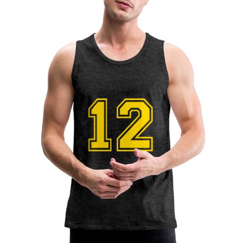 Number 12 in a classic athletic collegiate font - Men's Premium Tank