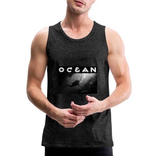 Ocean: Monochrome descent of a scuba diver - Men's Premium Tank