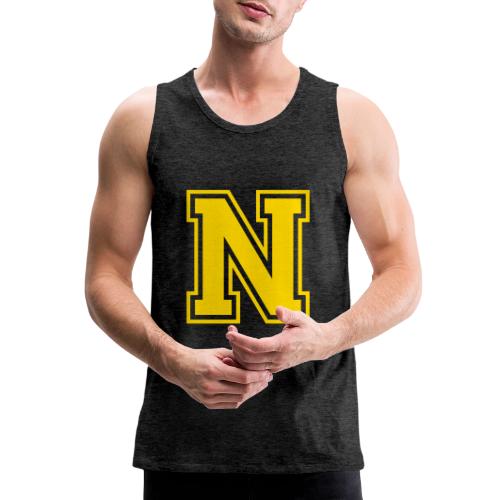 Letter N – Capital Athletic Alphabet Monogram - Men's Premium Tank