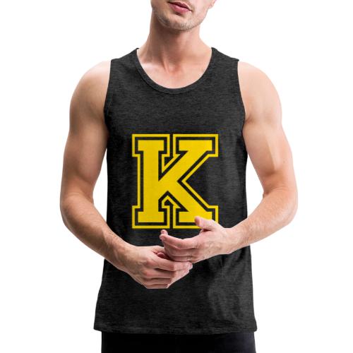 Letter k – Capital Athletic Alphabet Monogram - Men's Premium Tank