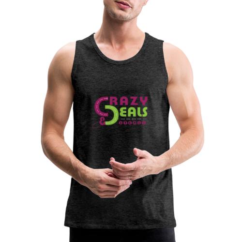 Pink & Green Crazy Deals & Steals Logo - Men's Premium Tank