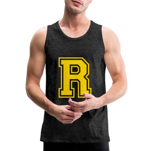 Letter R – Capital Athletic Alphabet Monogram - Men's Premium Tank