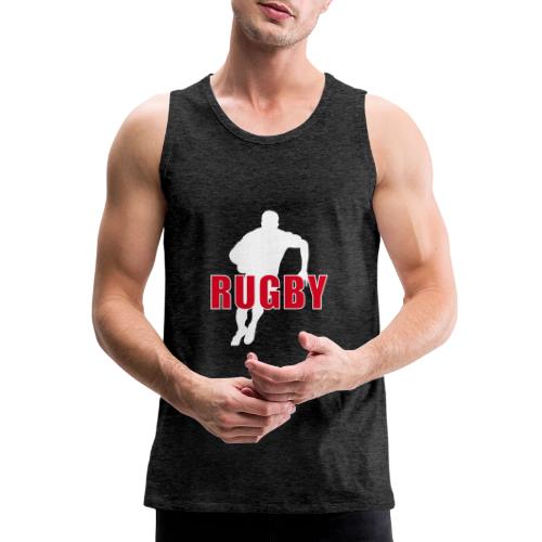 Bold Rugby Action Silhouette - Men's Premium Tank