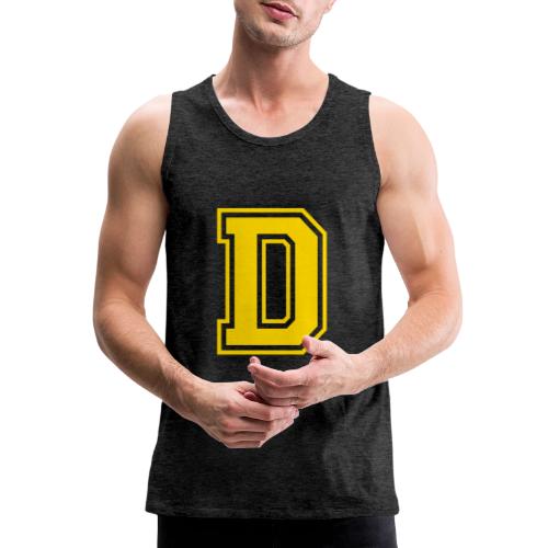 Letter D – Capital Athletic Alphabet Monogram - Men's Premium Tank