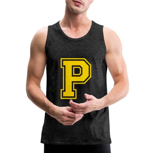 Letter P – Capital Athletic Alphabet Monogram - Men's Premium Tank
