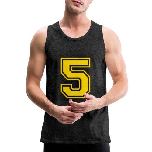 Number 5 in a classic athletic collegiate font - Men's Premium Tank