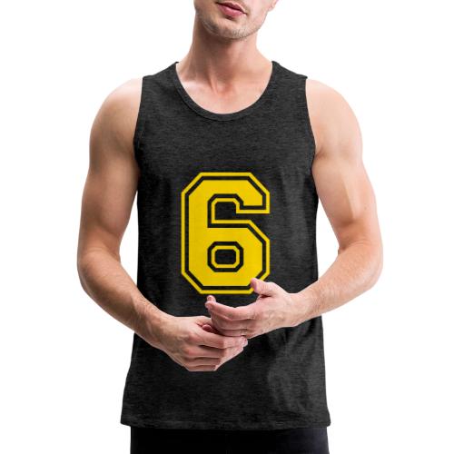 Number 6 in a classic athletic collegiate font - Men's Premium Tank