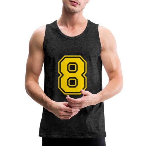 Number 8 in a classic athletic collegiate font - Men's Premium Tank