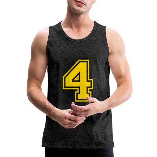 Number 4 in a classic athletic collegiate font - Men's Premium Tank