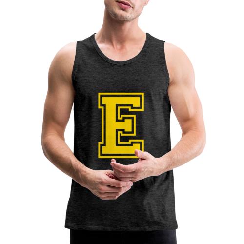 Letter E – Capital Athletic Alphabet Monogram - Men's Premium Tank