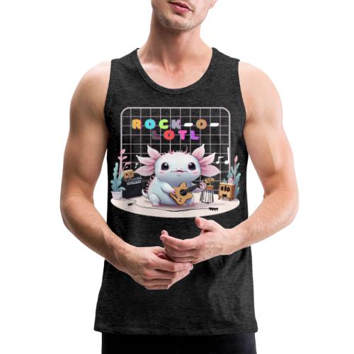 Cute Axolotl Musician: Musical Amphibian Creature - Men's Premium Tank