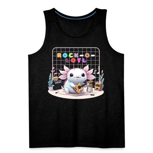Cute Axolotl Musician: Musical Amphibian Creature - Men's Premium Tank