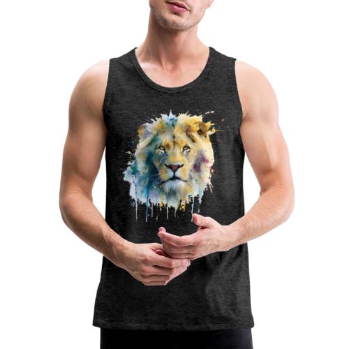 Splash-Art Lion Face - Men's Premium Tank