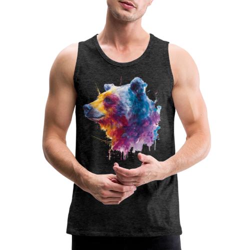 Watercolor Bear Portrait - Men's Premium Tank