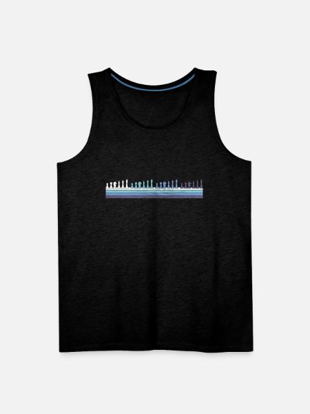 Gradient Chess Pieces Silhouette - Men's Premium Tank - charcoal grey