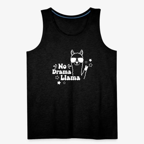 No drama llama in white - Men's Premium Tank