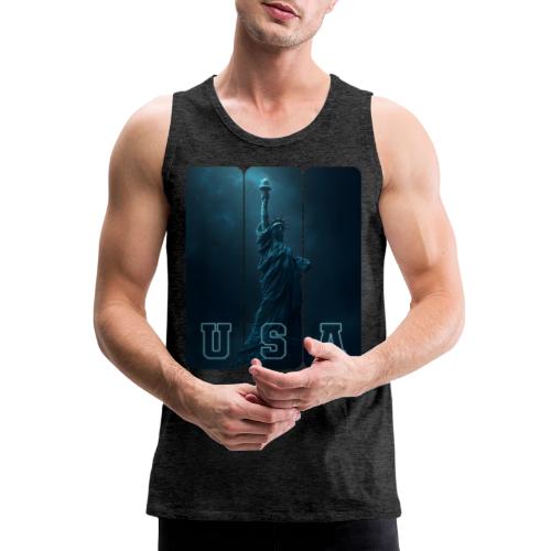 Neon Liberty USA Triptych - Men's Premium Tank