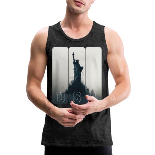 USA: Liberty Rising Over Manhattan - Men's Premium Tank