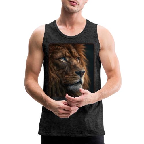 Lion Portrait Majestic Wildlife Design - Men's Premium Tank