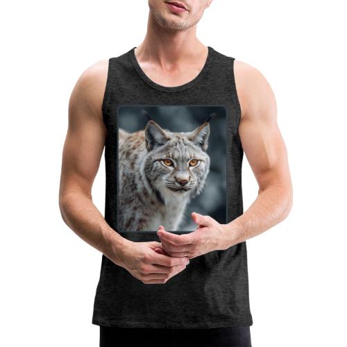 Lynx Portrait Piercing Eyes Design - Men's Premium Tank