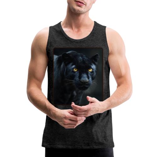 Black Panther Glowing Eyes Design - Men's Premium Tank