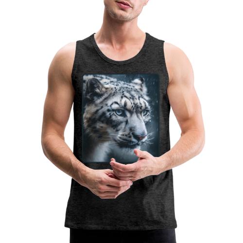 Snow Leopard Blue Eyes Design - Men's Premium Tank