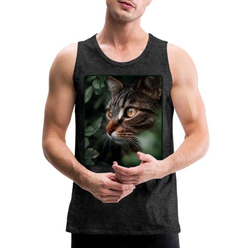 Tabby Cat Jungle Eyes Design - Men's Premium Tank
