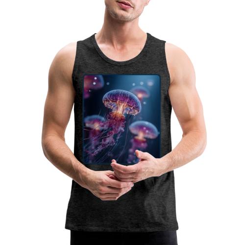 Glowing Jellyfish Deep Sea Design - Men's Premium Tank